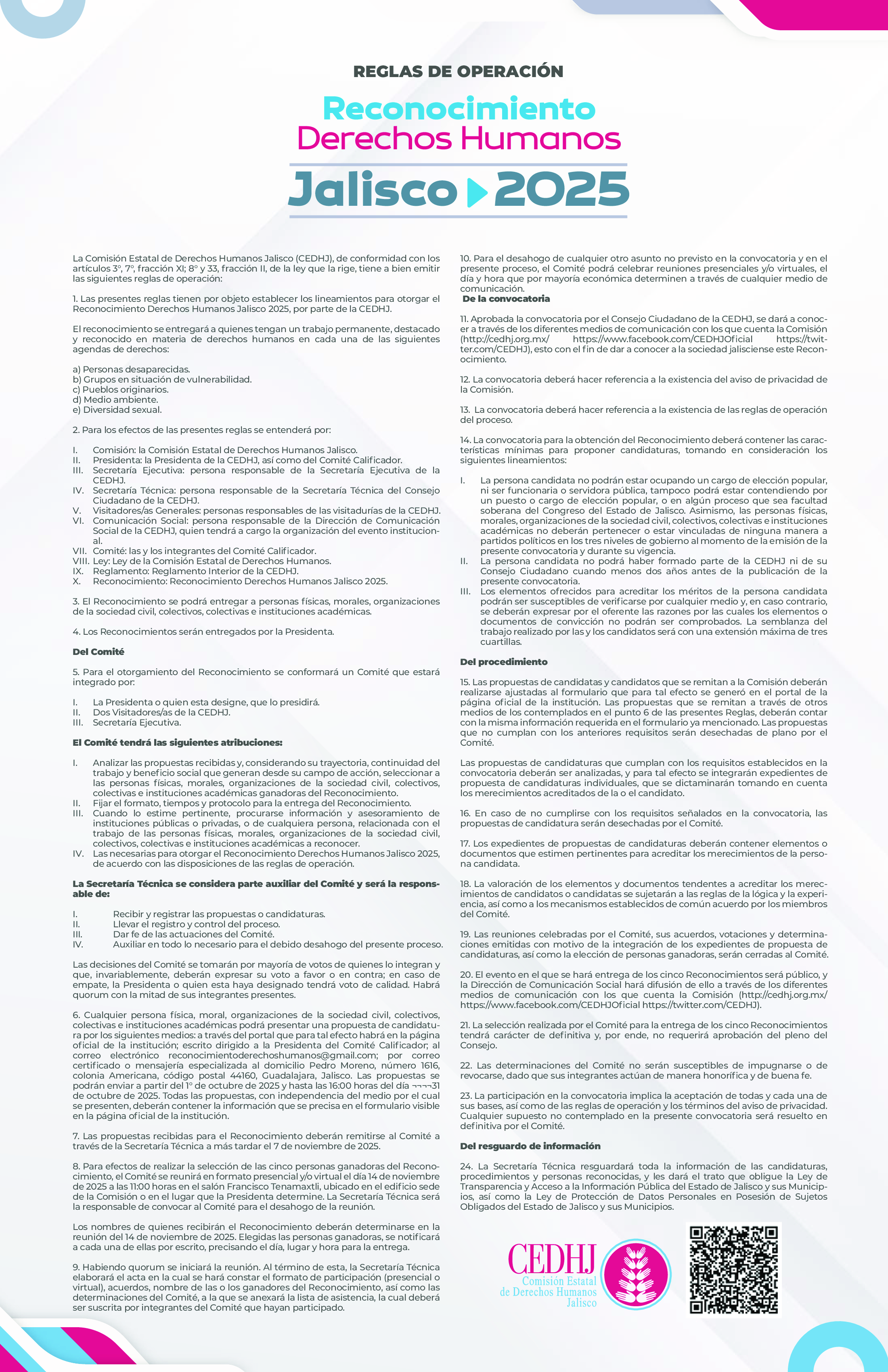 Reglas de operación 1a - Portada